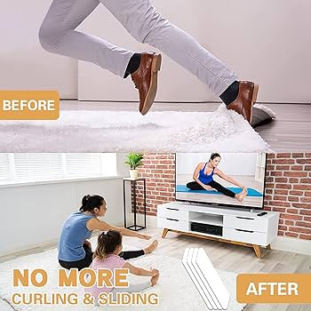 Rug Tape,16 Pcs Dual Sided Washable Removable Rug Stopper for Area Rug, Non Slip Adhesive Prevent... | Amazon (US)