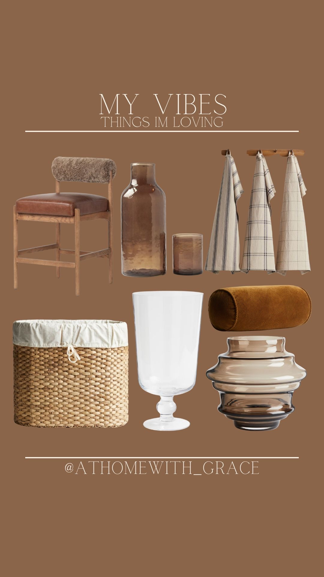 Things I’m loving. Earthy interiors. Glass carafe set. Counter stools. Tea towels. Vases. Hamper basket  

#LTKHome #LTKFindsUnder50 #LTKFindsUnder100