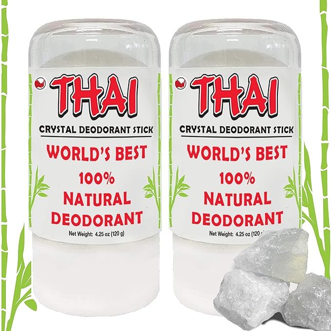 2-PACK Thai Crystal Deodorant Stone Natural Unscented Deo Stick (4.25 Oz) Aluminum Free Salt Deod... | Amazon (US)
