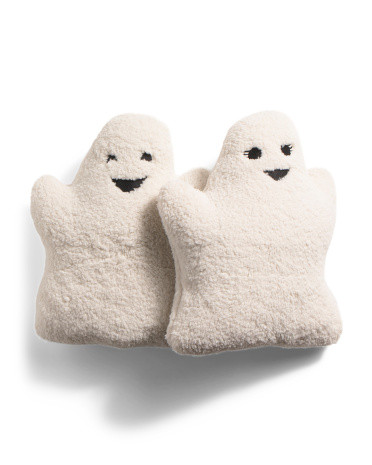 Set Of 2 13.5X16 Sherpa Ghost Pillows, Polyester | TJ Maxx