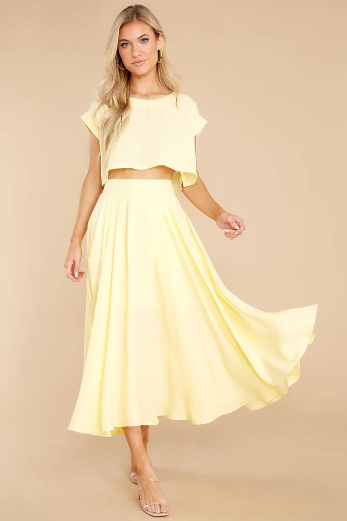 Sweet Memory Of Us Pastel Yellow Two Piece Set | Red Dress 