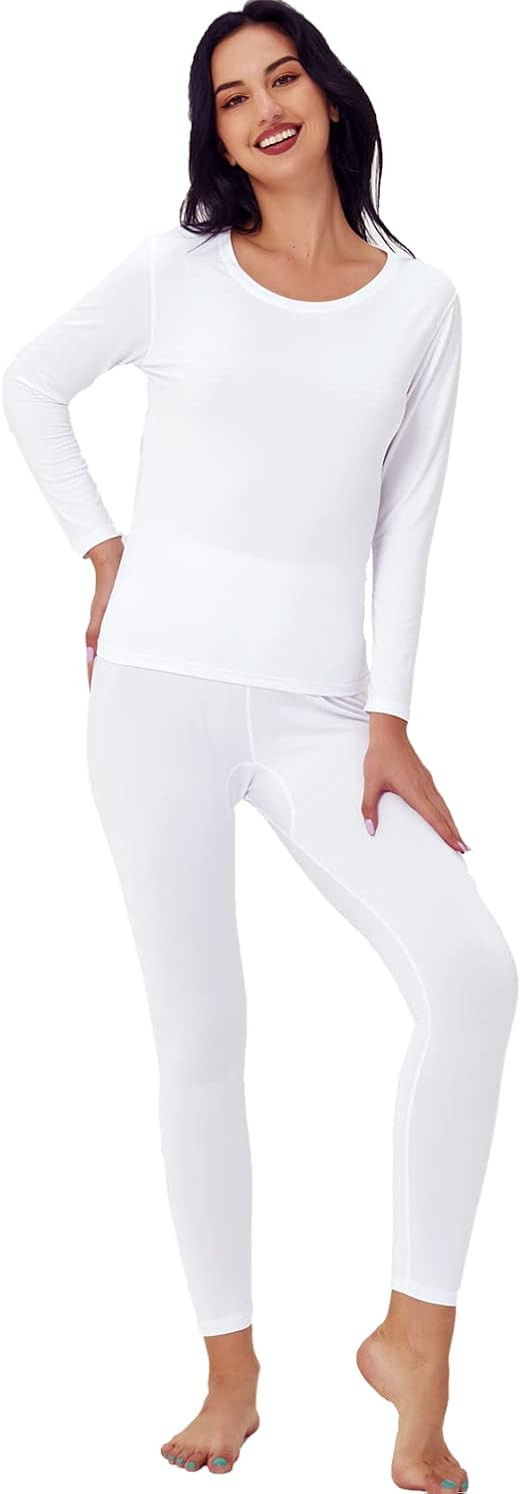 JZCreater Women Thermal Underwear Set, Long Johns Base Layer Top & Bottom, Women Soft Pajama Set ... | Amazon (US)