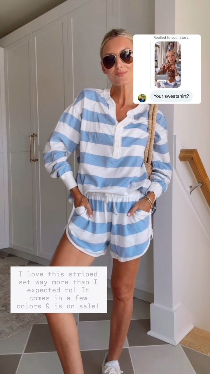 This striped lounge set has been a favorite lately! So cute for summer & this pullover is on sale! Wearing S!

Loverly Grey, Aerie, loungewear, lounge set, matching set 

#LTKSeasonal
