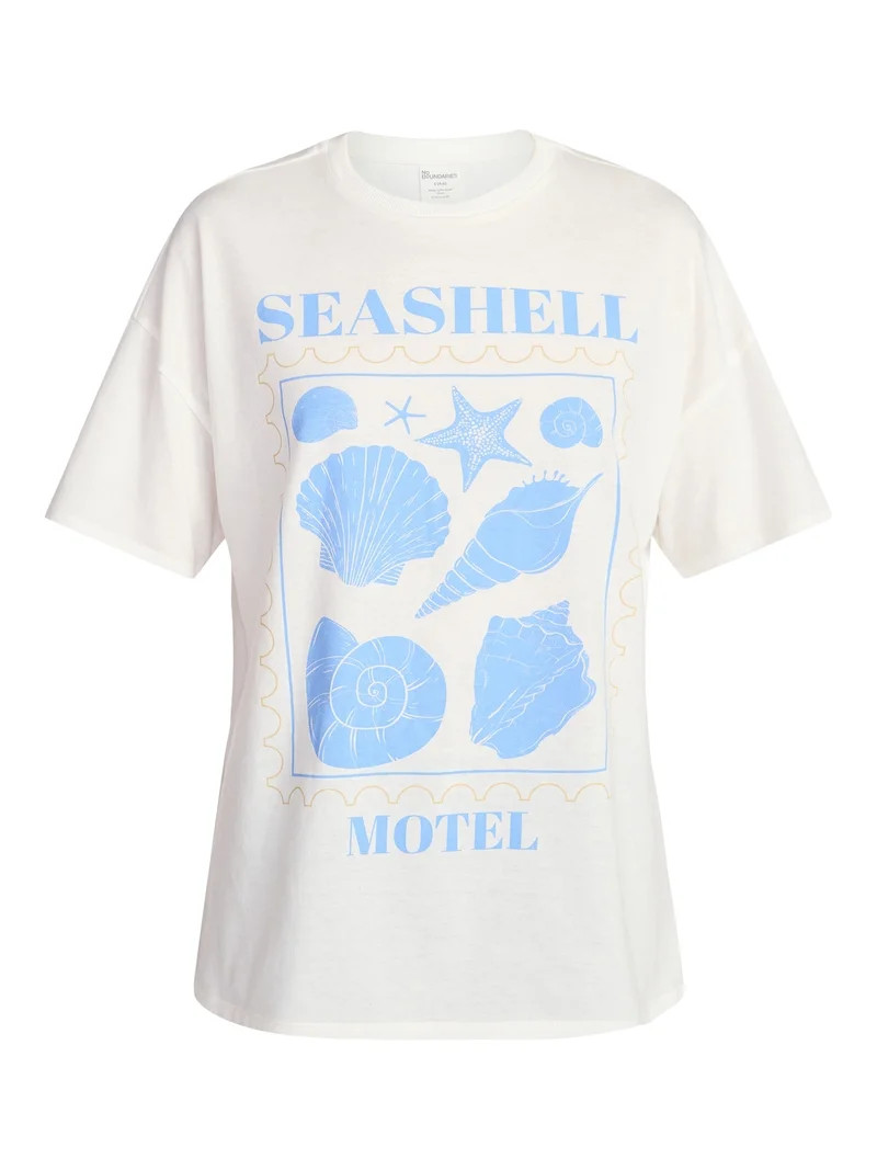 No Boundaries Washed Graphic Boyfriend Tee, Women's XXS-XXL | Walmart (US)