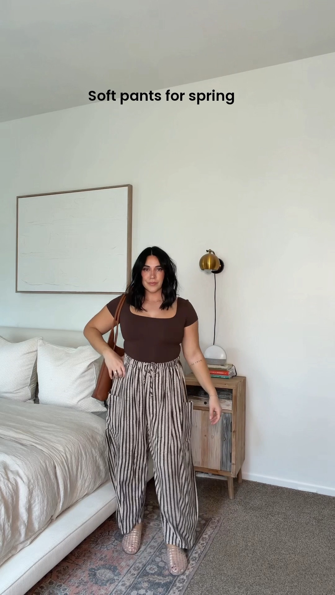 Soft pants for spring! Most are size medium as this brand runs big. The red gingham is size L but I need M. Spring outfits. Tops are size L. 

#LTKootd #LTKMidsize #LTKmomlife