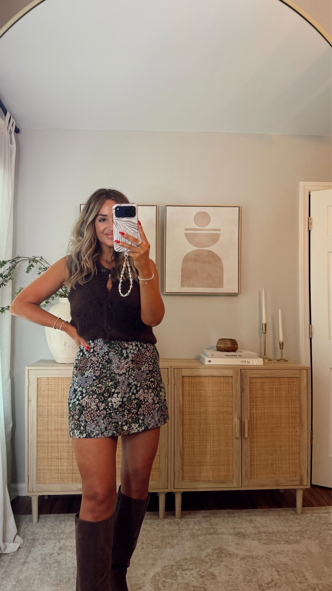fall outfit idea 🍂🤎 this sweater vest is soo soft!! love this skirt, also has a matching jacket! so chic for fall! @Walmart walmart fashion

#LTKootd