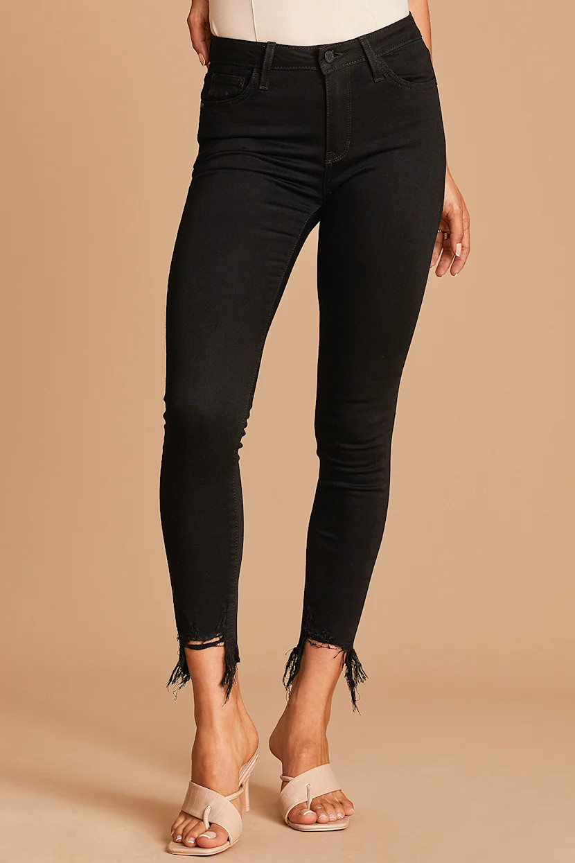Too Trendy Black Raw Hem High Rise Skinny Jeans | Lulus (US)