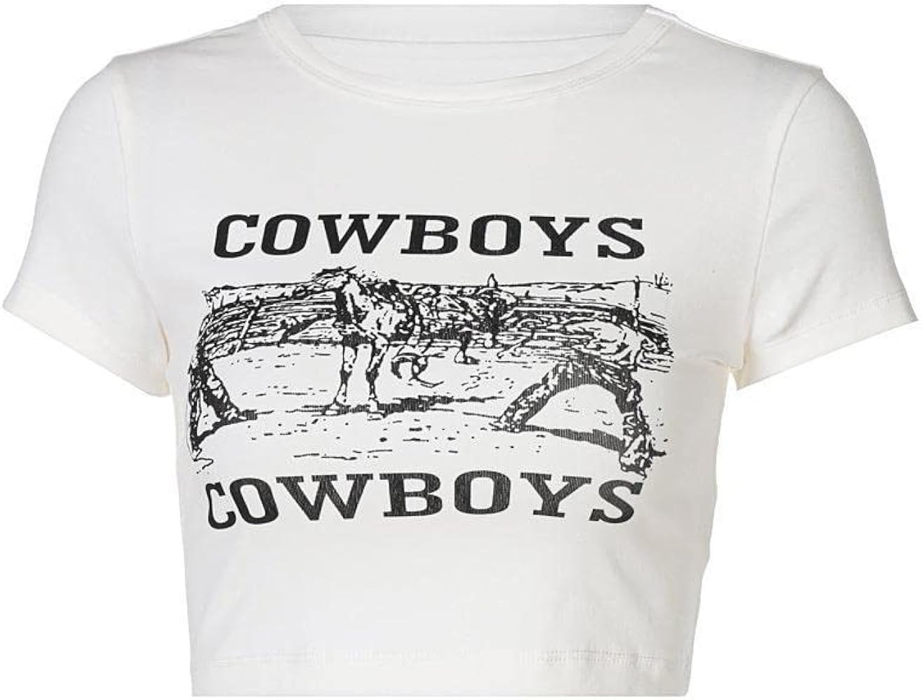 Baby Tees for Women Y2K Summer Graphic Print Vintage Teen Girls Crop Top T Shirt | Amazon (US)