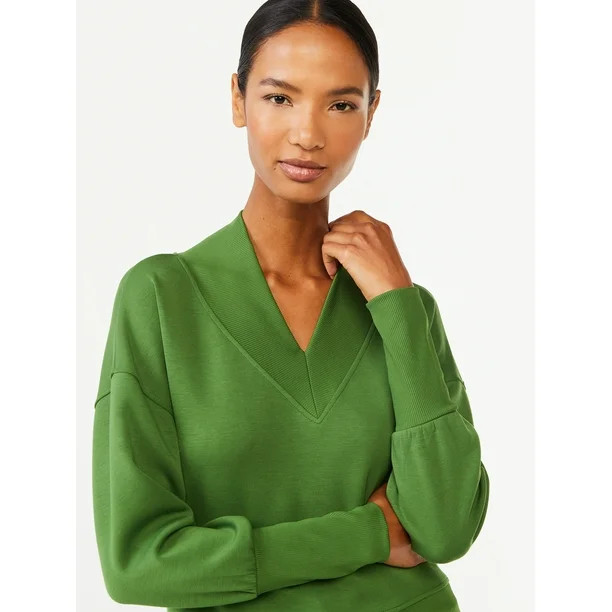 Scoop Women's Scuba Knit Sweatshirt - Walmart.com | Walmart (US)