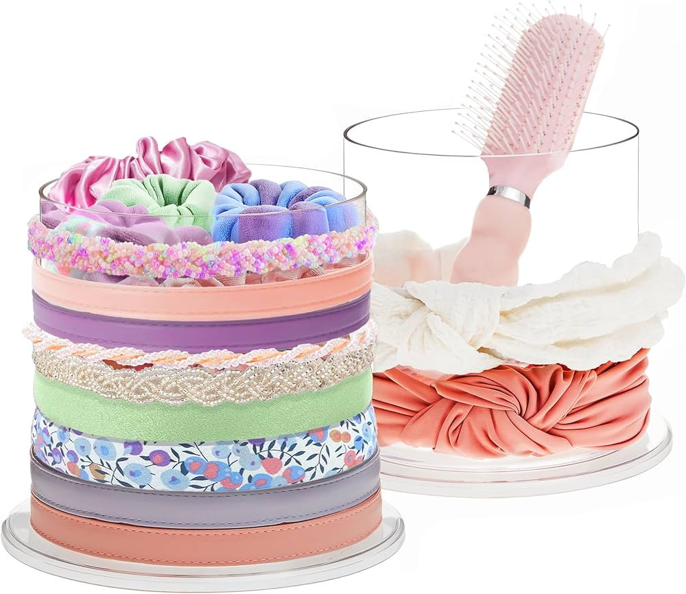 STORi Bella 2-Pack Headband and Scrunchie Holder | Clear Plastic Organizer Display Stand | Holds ... | Amazon (US)