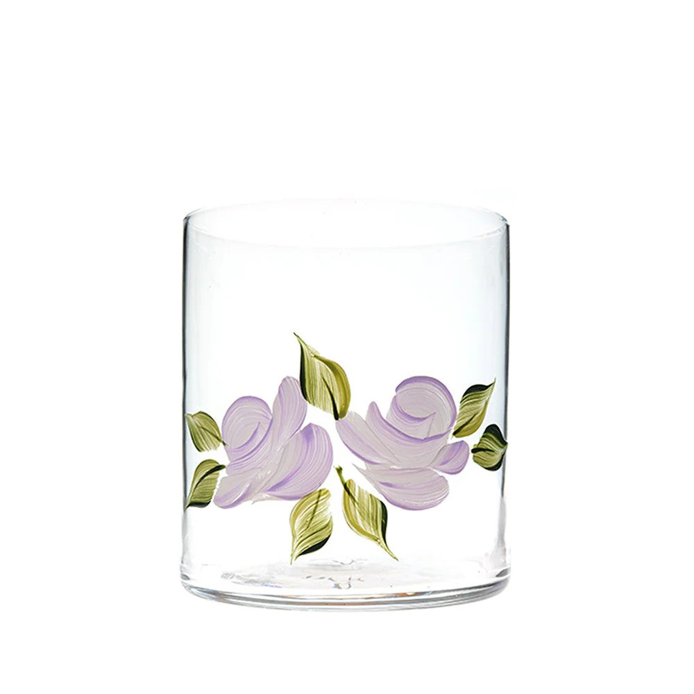 Periwinkle Rosebud Crystal Tumbler | Over The Moon
