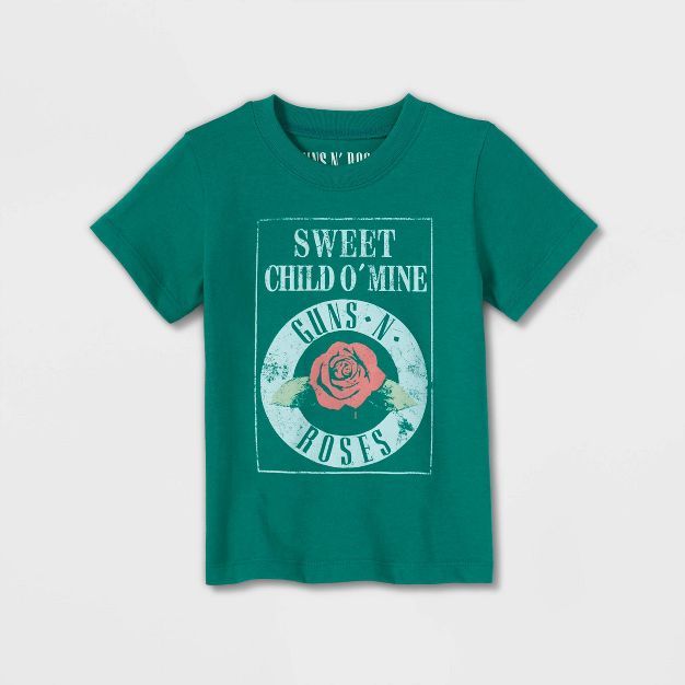 Toddler Guns N' Roses Sweet Child O Mine T-Shirt - Green | Target