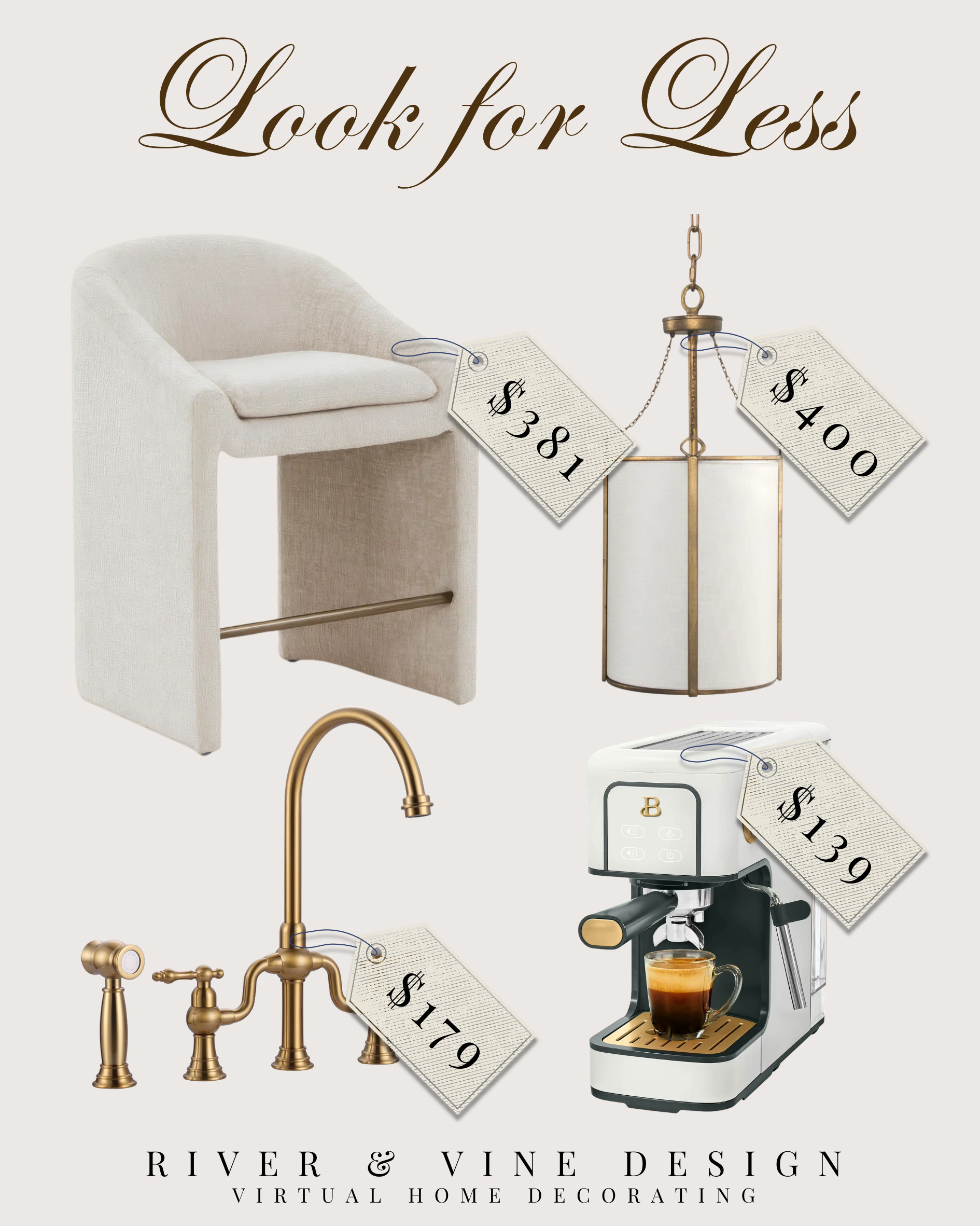 Pulled together a kitchen-inspired look for less with the prettiest mix of soft boucle seating, antique brass lighting, unlacquered-style faucet details, and a little coffee moment. Classic, warm, and elevated without the designer price tag.

I may receive a commission from items purchased through my links. 

 #LTKHome