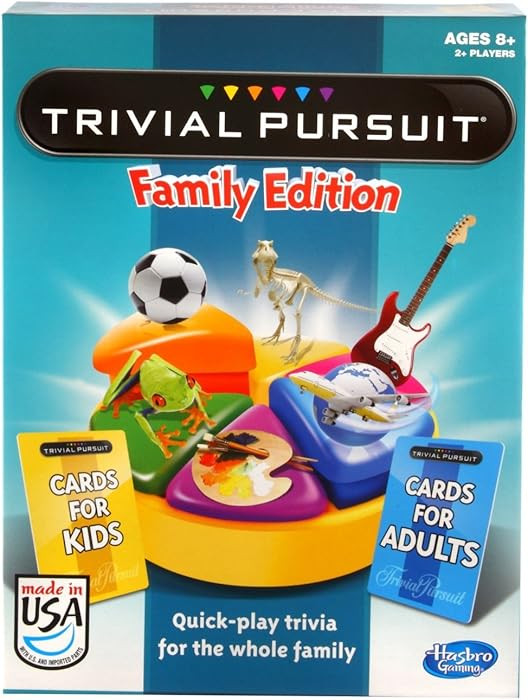 Hasbro Gaming Trivial Pursuit Game Family Edition Board Game, 2+ Players, Ages 8+ | Amazon (US)