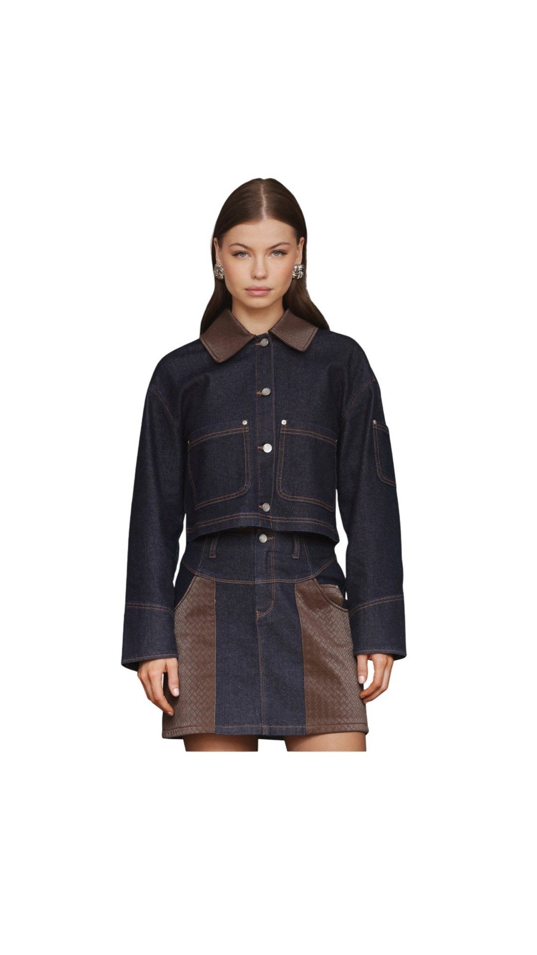 Crop trucker jacket w/ matching skirt 

#LTKootd