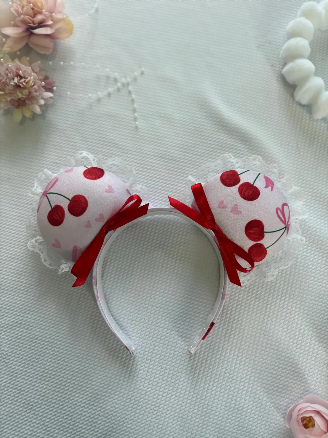 Cherry BOW Mouse Ears: Valentines Day Park Headband - Etsy | Etsy (US)