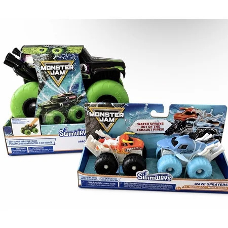 SWIMWAYS GRAVE DIGGER MONSTER JAM WILD WHIPPIN’ SPRINKLER AND WAVE SPRAYER VIRAL | Walmart (US)