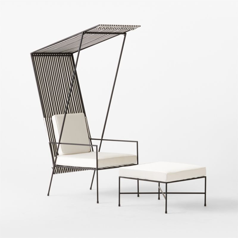 Pavilion Cabana Lounge Chair Model 6571 and Ottoman Model 6573 Set | CB2 | CB2