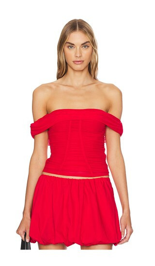 MAJORELLE Cara Top in Red. - size M | Revolve Clothing (Global)
