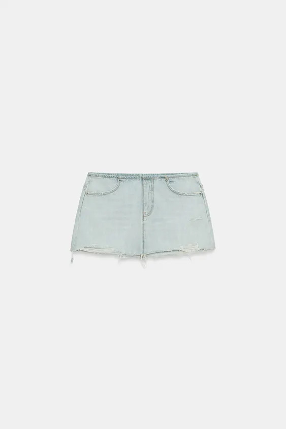 TRF JEANS-MINIROCK MIT RISSEN | Zara US