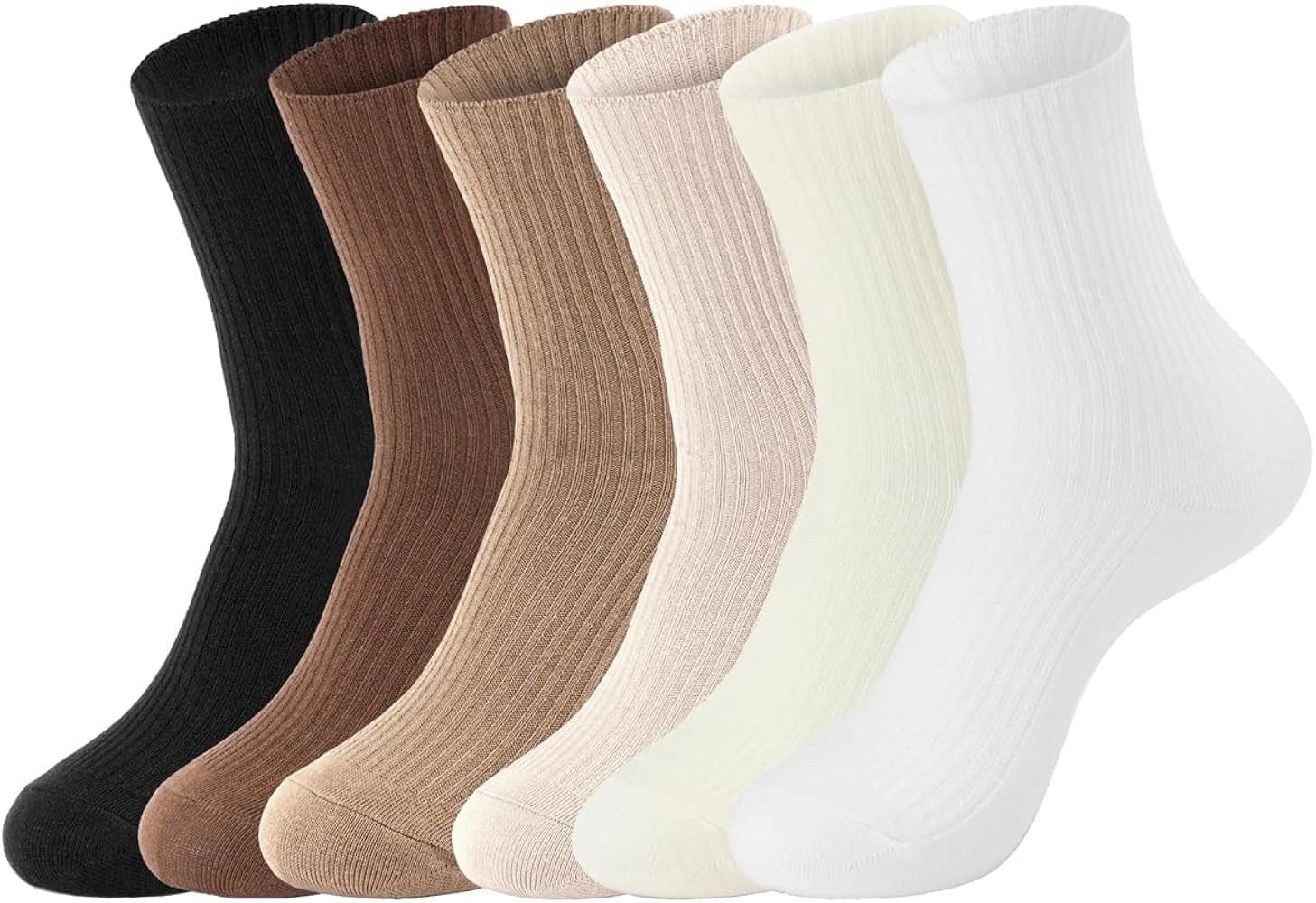 Women Crew Socks Neutral Socks Soft Cotton Cute Socks Solid Color for for Women Granola Girls Clo... | Amazon (US)