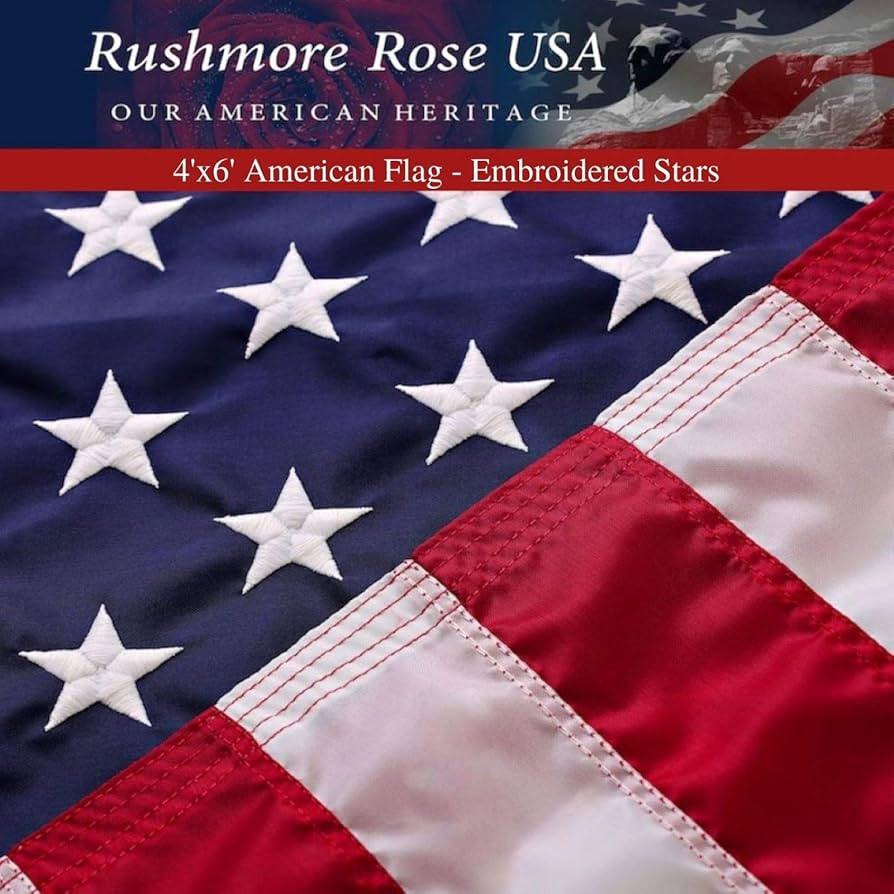 American Flag 4x6 for Outdoor Use | Made in USA-not imported Heavy-Duty Flag with Embroidered Sta... | Amazon (US)