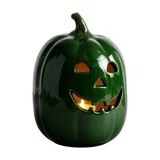 MInHoues Halloween Green Resin Jack O Pumpkin Lantern, 8.6Inch Classic Hollow Jack Face Light Tra... | Walmart (US)