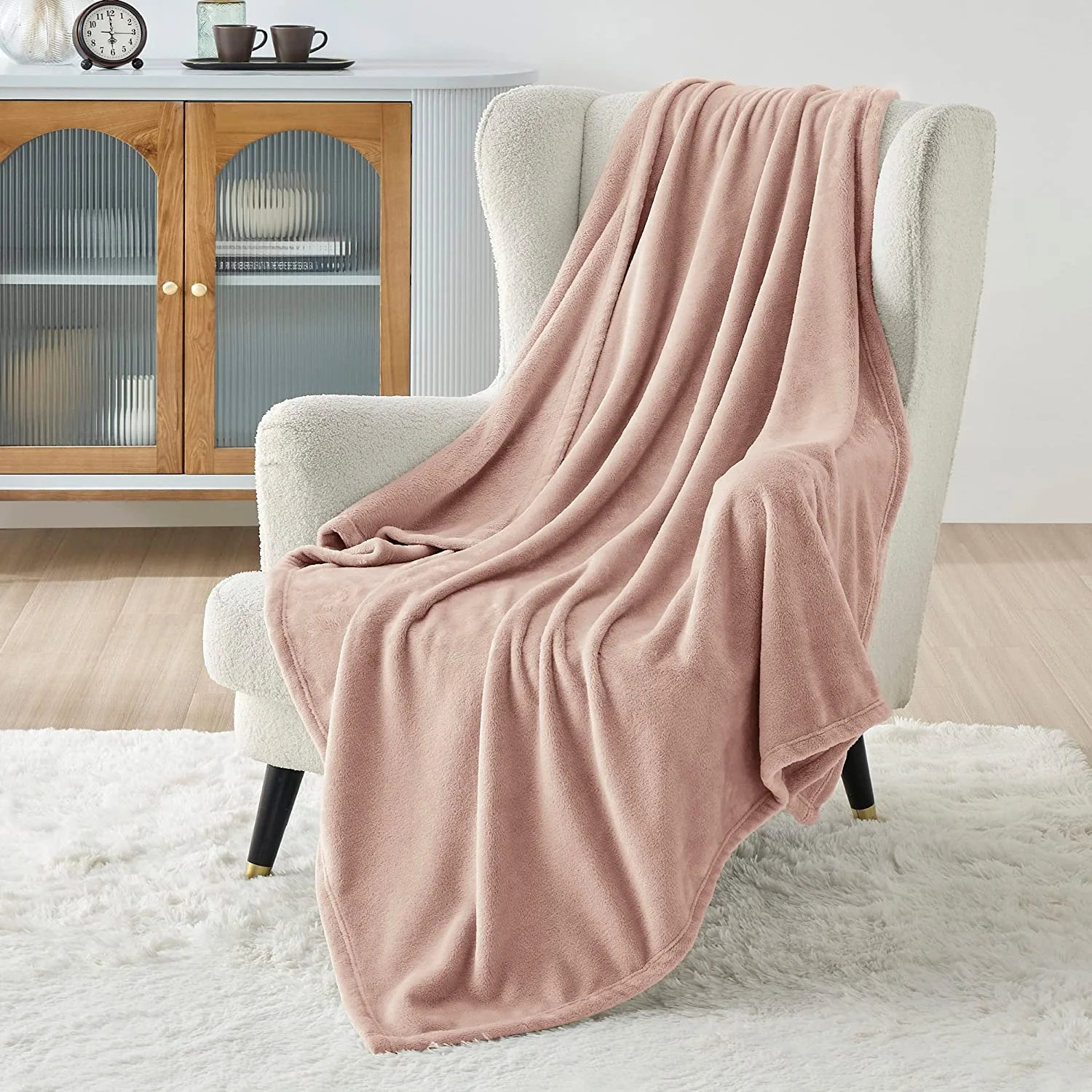 Cozy Comfort Fleece Blanket Throw Blanket - Dusty Pink Lightweight Super Soft Cozy Blanket,50×60... | Walmart (US)