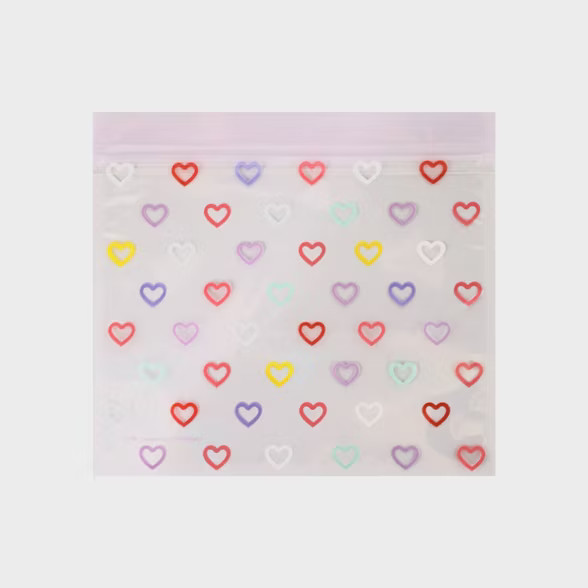 20ct Plastic Hearts Sealable Treat Bags - Spritz™ | Target