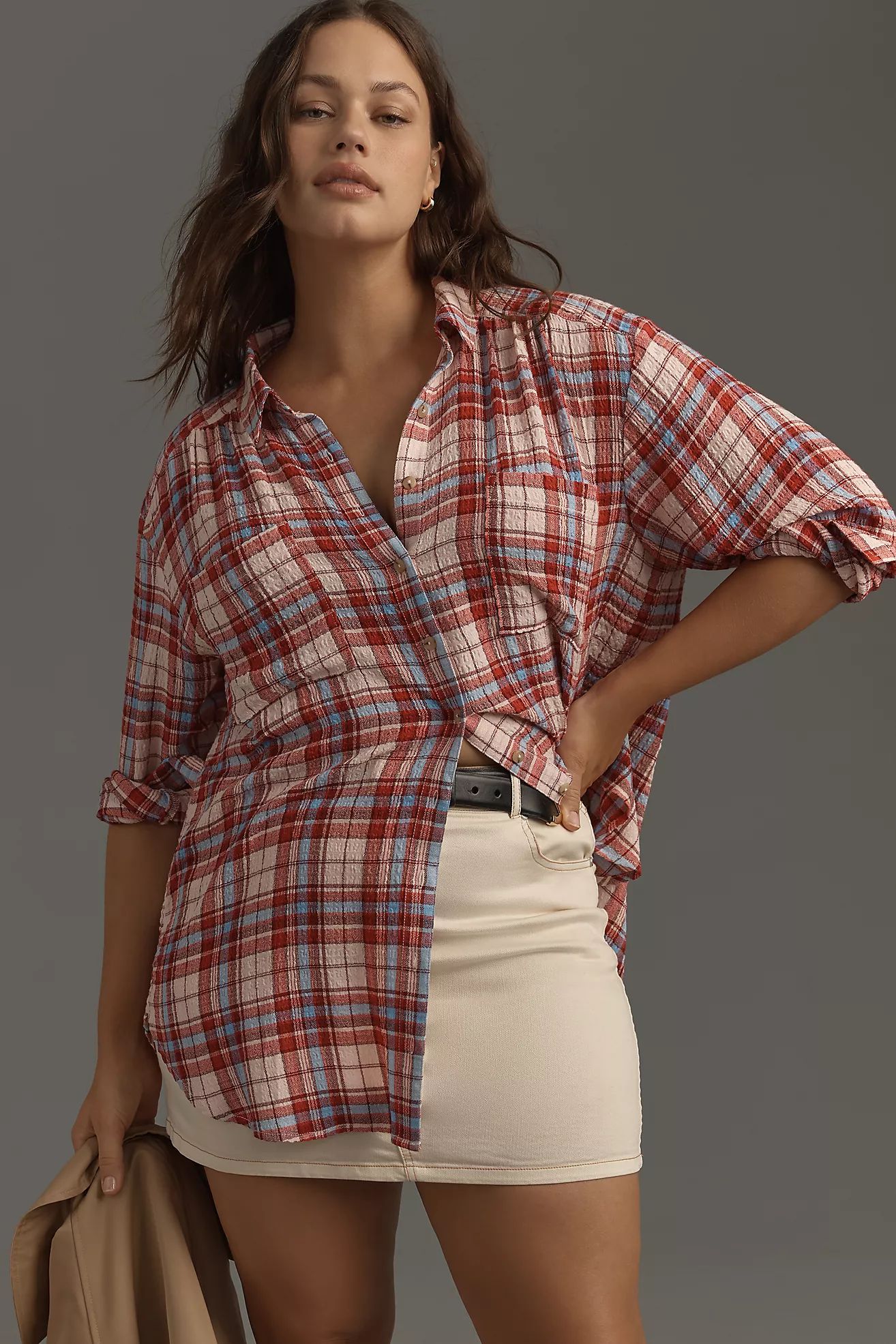 The Hadley Relaxed Plaid Buttondown Shirt by Pilcro​ | Anthropologie (US)