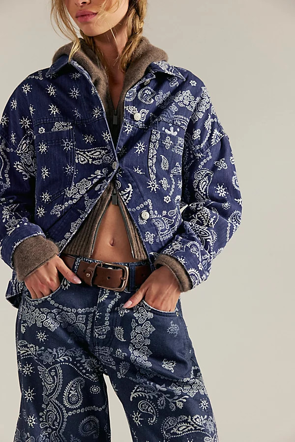 We The Free Opal Swing Printed Denim Jacket | Free People (Global - UK&FR Excluded)