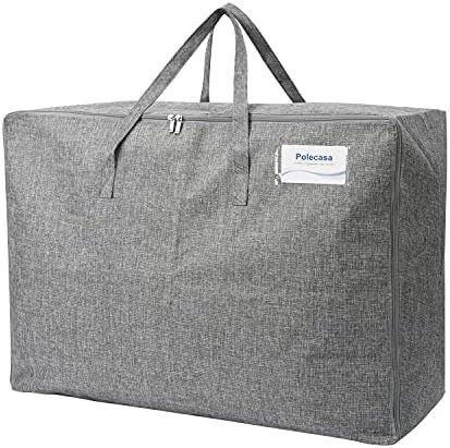 Polecasa 105L Large Blanket Storage Bag with Reinforced Handles and Zippers, Heavy Duty 1200D Lea... | Amazon (US)
