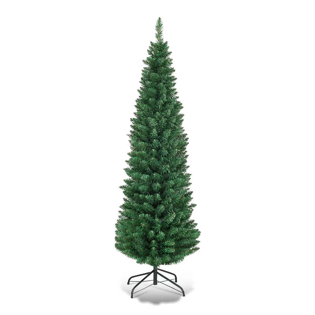 Tangkula 5/6/7/8/9FT Pencil Christmas Tree PVC Artificial Slim Tree w/ Metal Stand Home Holiday D... | Target