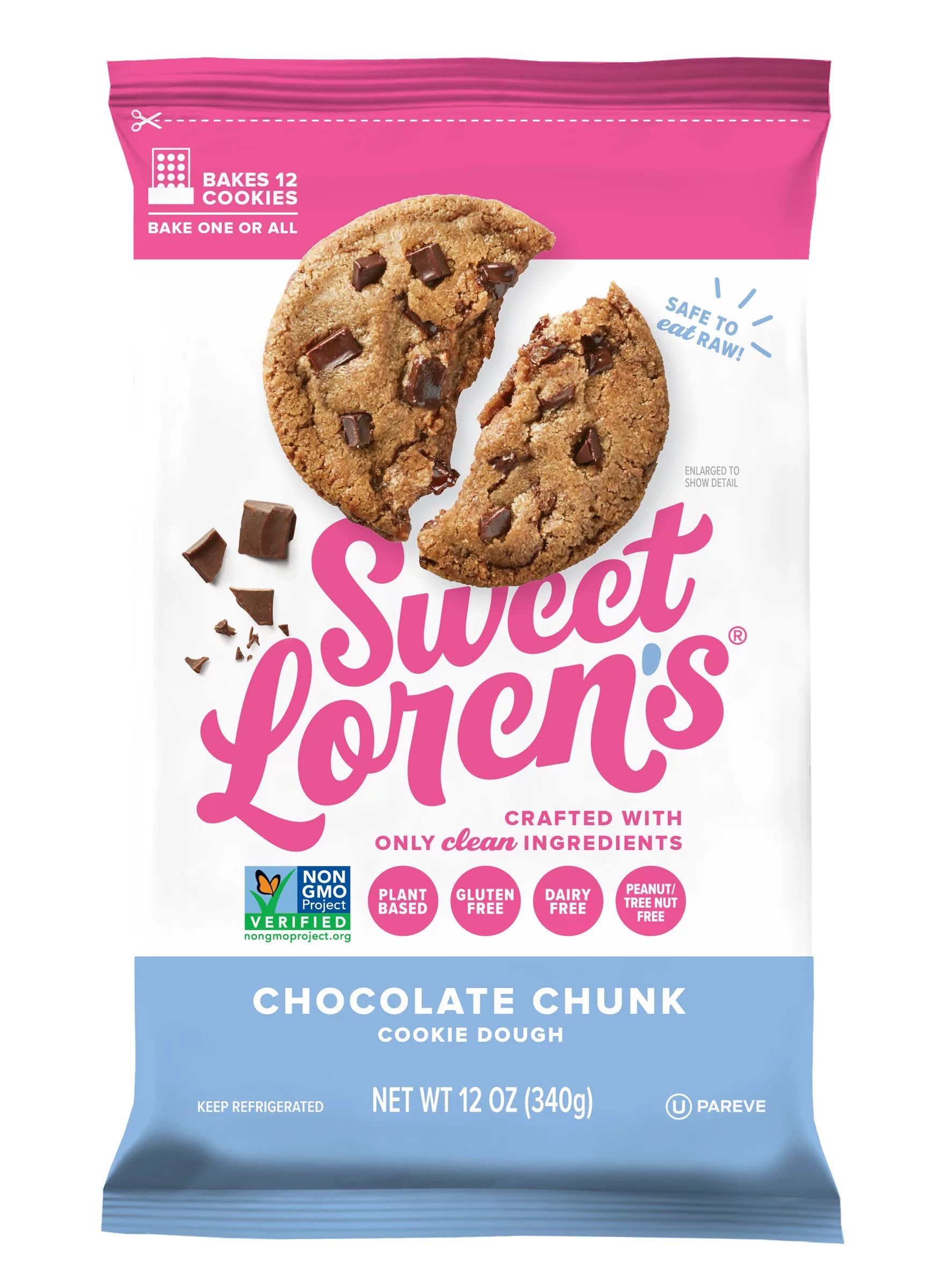 Sweet Loren's Gluten Free Vegan Chocolate Chunk Cookie Dough - 12oz | Walmart (US)