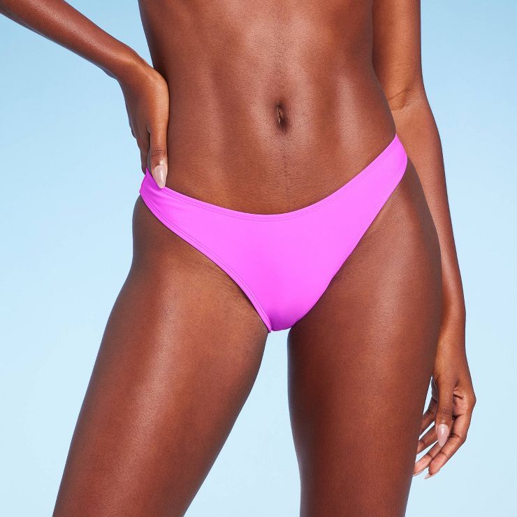 Women's Scoop Front High Waist High Leg Cheeky Bikini Bottom - Wild Fable™ | Target