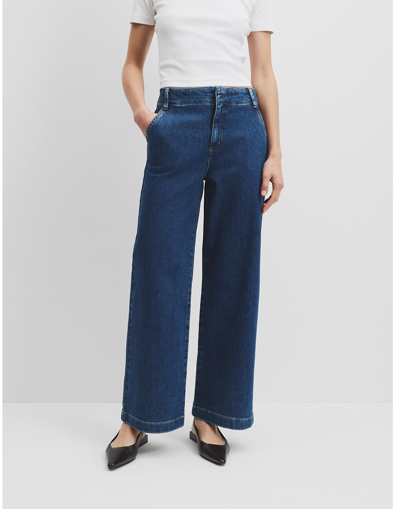 HIGH RISE WIDE JEAN | David Jones (Australia & New Zealand)