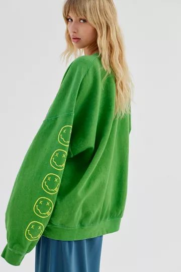 Nirvana Smile Overdyed Sweatshirt | Urban Outfitters (US and RoW)