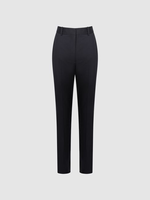 Reiss Navy Haisley Regular Slim Leg Tapered Trousers | Reiss UK