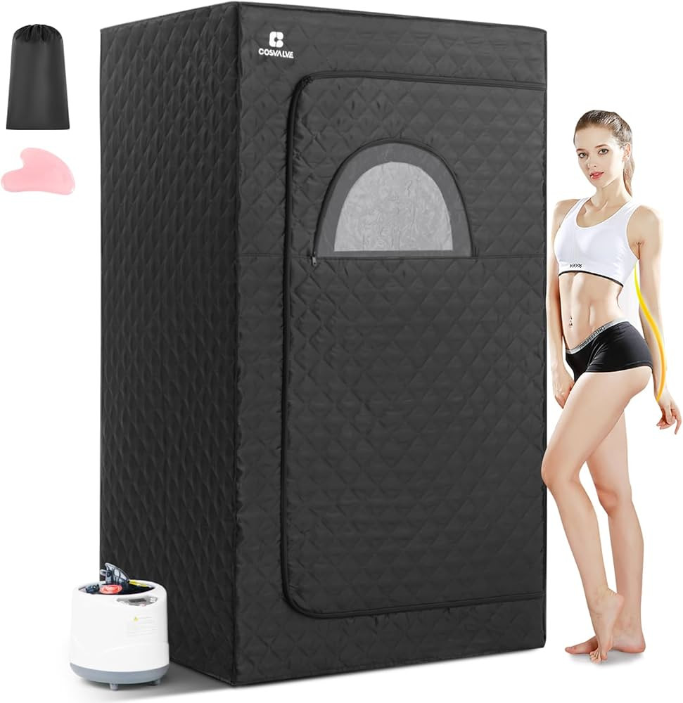 COSVALVE Portable Steam Sauna for Home, Full Size Personal Steam Room Sauna Box Kit with 2.6L 100... | Amazon (US)