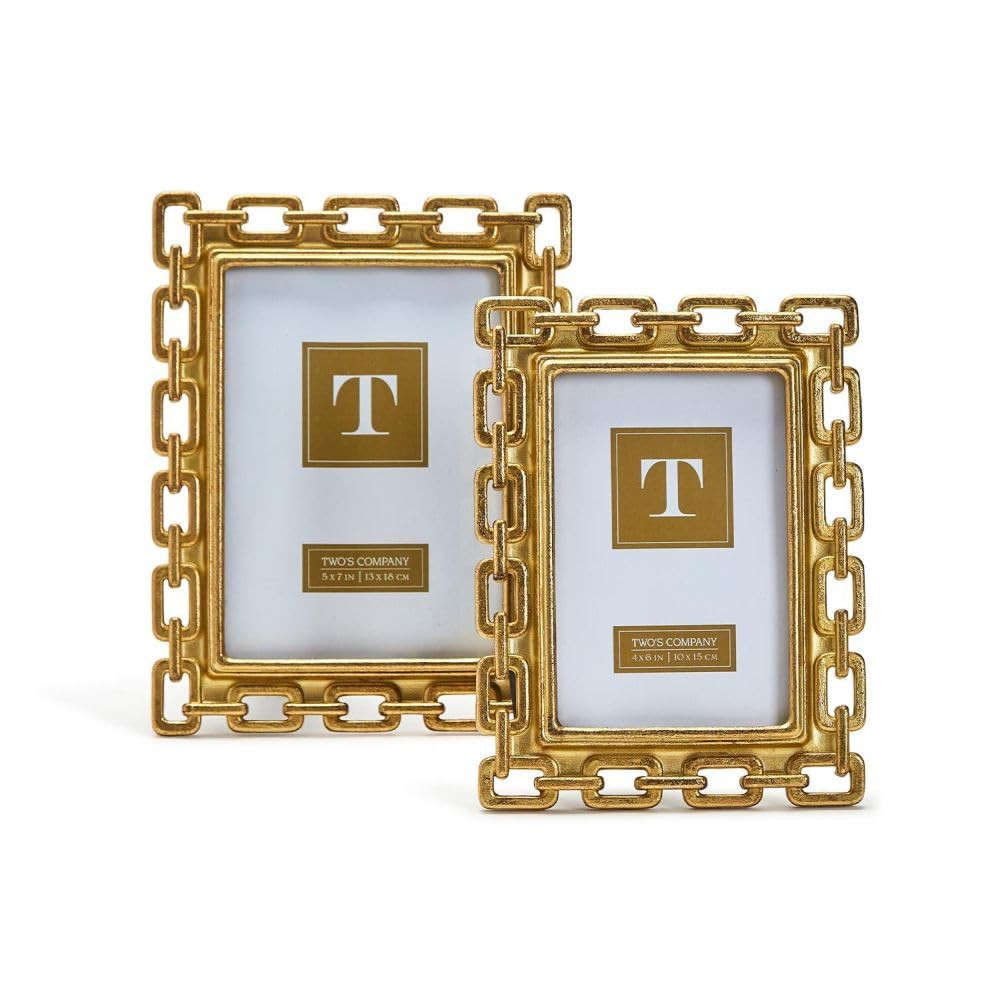 Two's Company Gold Chain Set of 2 Photo Frame Includes 2 Sizes | Amazon (US)