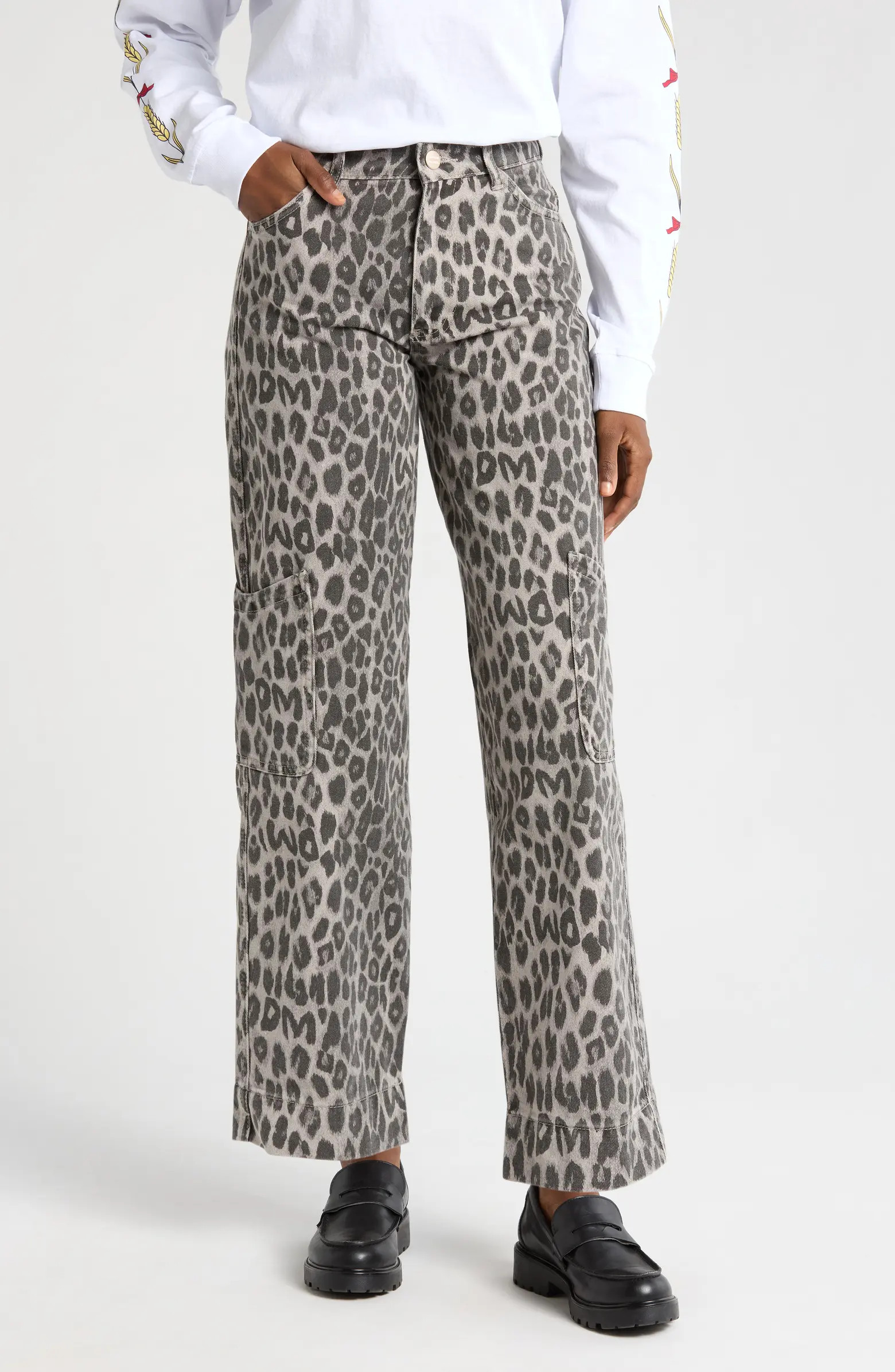 Damson Madder Drew Leopard Print Jeans | Nordstrom | Nordstrom