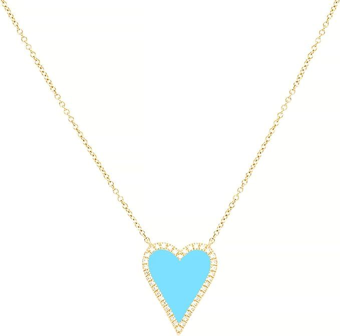JINGDR Heart Necklace for Women Girls Trendy Preppy Jewelry Gold Plated Love Heart Pendant, Heart... | Amazon (US)