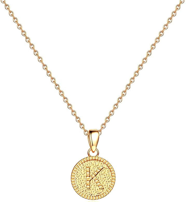 IEFSHINY Heart Initial Necklace for Women - 14K Gold Filled Dainty Heart Pendant Initial Letter N... | Amazon (US)