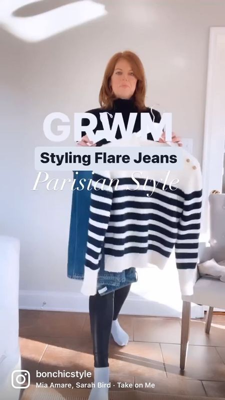 Get ready with me - Parisian style. Love styling flare jeans with a classic striped sweater, white coat, Chelsea boots and a béret of course!

#LTKunder100 #LTKunder50 #LTKSeasonal