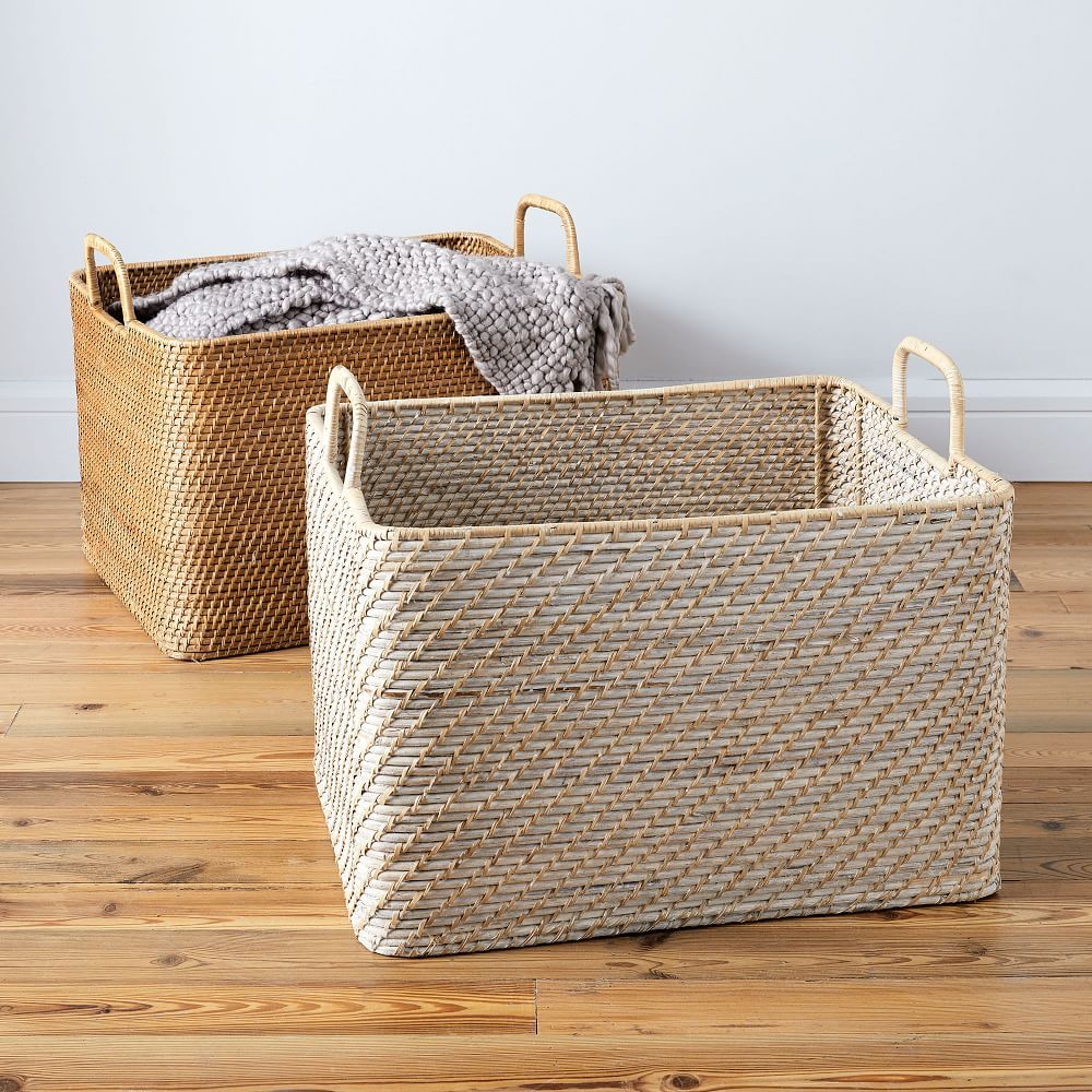 Modern Weave Oversized Storage Basket w/ Handles | West Elm (US)