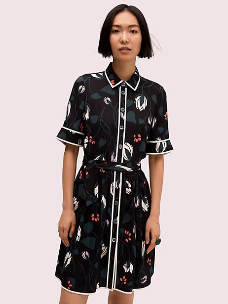 deco bloom short sleeve shirtdress | Kate Spade (US)