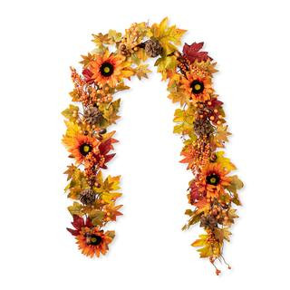 Glitzhome® 6ft. Fall Sunflower, Maple Leaf & Berry Garland | Michaels | Michaels Stores