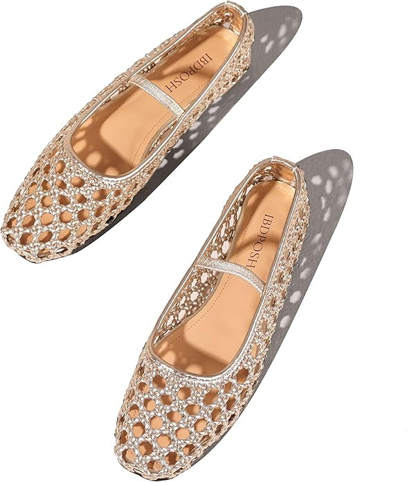 Woven Ballet Flats Shoes for Women with Strap Charming Comfortable Casual Elegance Flat Mary Jane... | Amazon (US)