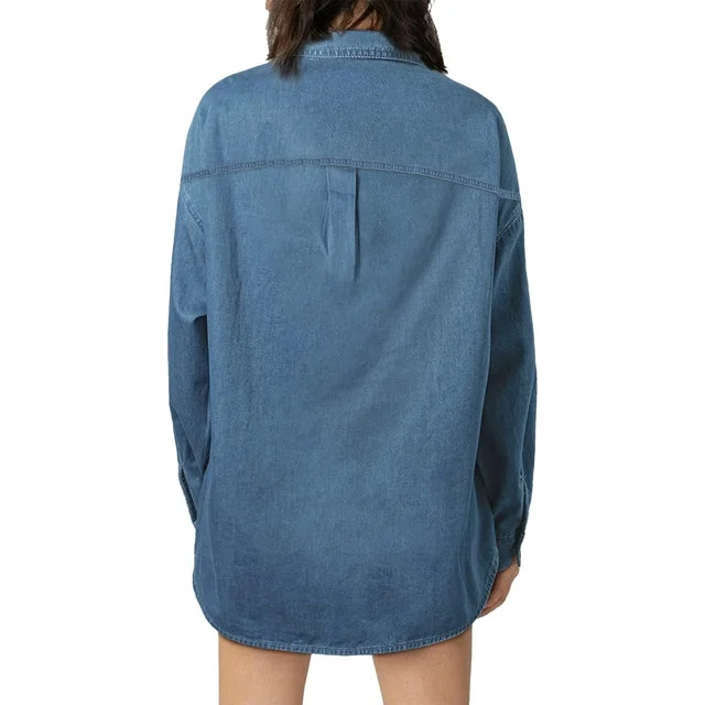 Fantaslook Denim Shirts for Women Button Down Blouses Long Sleeve Casual Tops Fall Outfits - Walm... | Walmart (US)