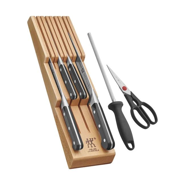 7-pc, Block Set with Beechwood In-Drawer Knife Tray, natural | The ZWILLING Group Cutlery & Cookware